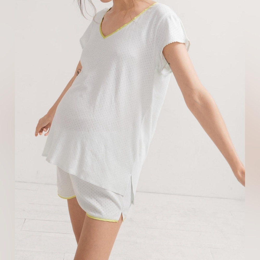 Hatch the maternity Pointelle short PJ set, 0 (xsmall, small)
